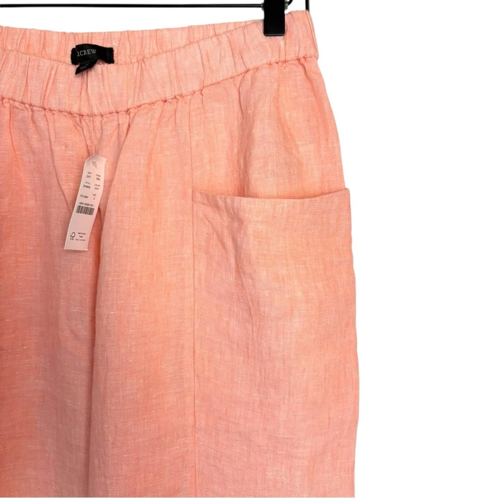 J.Crew Gathered Pull-on Linen Pants Relaxed Loose NWT‎ Size Small BH808